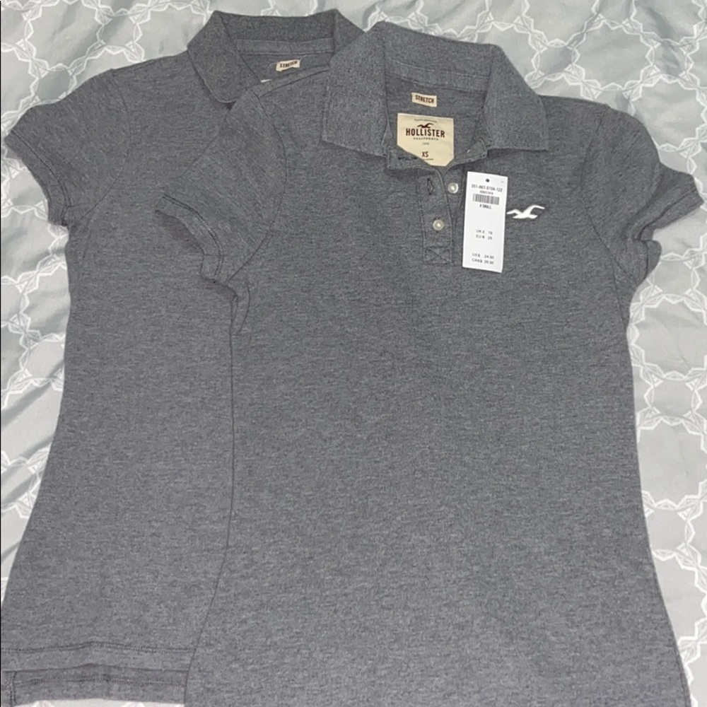 Hollister gray polos stretch